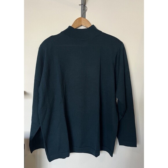 NWT Vintage Evan Picone Dark Blue Mock Neck Wool Blend Sweater Size 2X - Picture 1 of 8